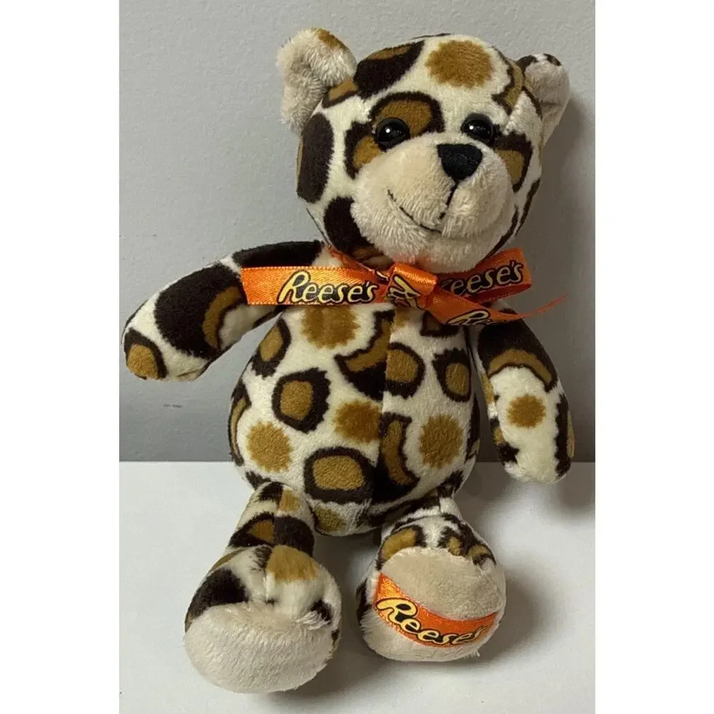 Reese’s Leopard Print Plush Bear 6” Candy Advertising Stuffed Animal Toy